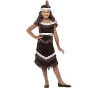 Girls Native American Wild West Red Indian Fancy Dress Costume