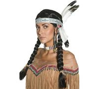 Black Ladies Native Indian Wig - wig indian native smiffys fancy dress costume western
