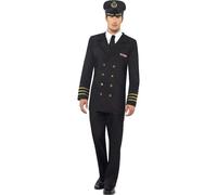 Smiffys Navy Officer Men's Fancy Dress Costume