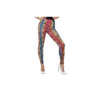 Ladies Neon Leopard Print Leggings Colorful Rainbow 1980s Fancy Dress Outfit