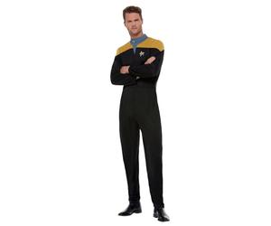 Smiffys Official Star Trek Voyager Operations Jumpsuit Costume, Adults | Includes authentic Delta badge and rank insignias for the perfect sci-fi look at cosplay, Comic Con or parties