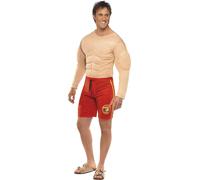 Smiffys Officially Licensed Baywatch Lifeguard Costume, Red, L - Size 42"-44"