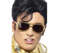 Smiffys Elvis Shades in Gold for Adults, Officially Licensed, Get the Look Instantly with Iconic Gold Shades, Perfect for Matching Costume and Music-Themed Fancy Dress
