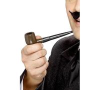 Smiffys Old England Costume Pipe Accessory, Brown Plastic Smoking Pipe for Fancy Dress, Detective and Historian Character Props, Historical Dress Up Accessories for Adults, One Size