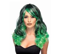 Smiffy's "women's Ombre" Wig (black/green) - wig ombre fancy dress halloween witch accessory ladies costume long 2tone devil bewitching