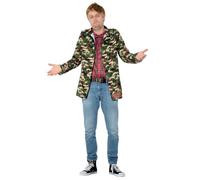 Smiffys Only Fools and Horses Rodney Adult Costume, Camouflage Jacket, Mock Shirt & Wig, Official License Costume, Groups & Students, Ideal for Iconic Cosplay, Stag & Hen Nights, & Themed Parties