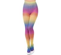 Smiffys Opaque Tights, Rainbow , 1980's Fancy Dress, 1980s Dress Up Accessories