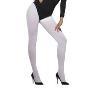 Smiffys Opaque Tights, White , Fever Hosiery Fancy Dress, Fever Dress Up Accessories