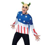 Smiffys Party Starter Costume Blue,red,white Medium - Fancy Dress Mens 90s - costume starter fancy dress party mens 90s prodigy keith outfit fire