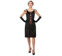 Smiffys Peaky Blinders Polly Gray Adult Costume, Dress & Gloves with 1920s Flapper Style Shoulder Detail, Official License Fancy Dress for Groups, Events & Stag & Hen Nights