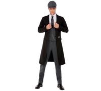 Smiffys Peaky Blinders Shelby Men's Costume, Mock Waistcoat, Shirt, Trousers & Flat Cap, Official Peaky Blinders License Fancy Dress with Chain Detail for Groups, Stag & Hen Nights