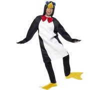 Smiffys Penguin Costume, Black & White with Bodysuit, Bow Tie & Bootcovers, Party Animals Fancy Dress, Animal Dress Up Costumes