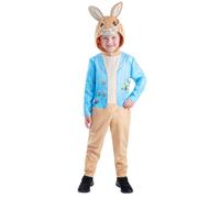 Smiffys Peter Rabbit Classic Costume All In One with Character Hood, Officially Licensed Peter Rabbit Classic Fancy Dress, Child Dress Up Costumes