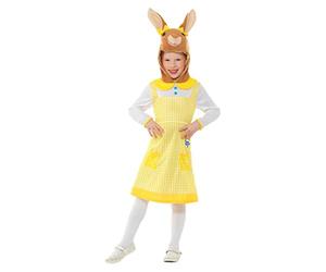 Smiffys Peter Rabbit, Cottontail Deluxe Costume, Yellow with Dress & Attached Character Hood, Officially Licensed Peter Rabbit TV Fancy Dress, Child Dress Up Costumes