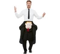 Smiffys Piggyback Comrade Costume, Black One Piece Suit with Mock Legs, Icons & Idols Fancy Dress, Adult Dress Up Costumes