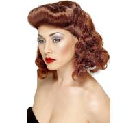 Smiffys Pin Up Girl Wig - Auburn