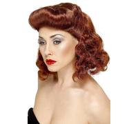 Smiffys Pin Up Girl Wig, Auburn