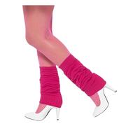 Smiffys Legwarmers, Hot Pink , 1980's Fancy Dress, Adult Dress Up Accessories