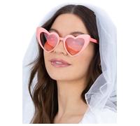 Smiffys Pink Heart Sunglasses for Hen Party, Bride-to-Be Novelty Specs, Funny Party Glasses for Bachelorette, Fancy Dress, Festivals & Wedding Accessories