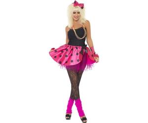 Smiffys Pink Tutu Instant Kit Women's 80s Pop Star Fancy Dress