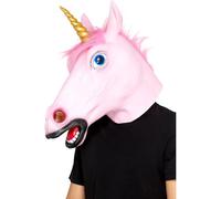 Smiffys Pink Unicorn Latex Mask