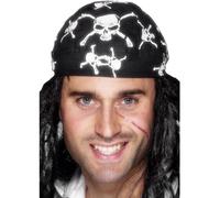 Smiffys Pirate Bandana, Skull and Crossbones Design Size: One Size