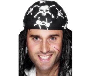 Smiffys Pirate Bandana, Skull and Crossbones Design Size: One Size