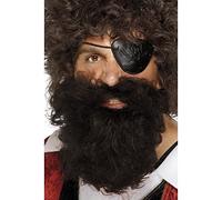 Smiffys Nylon Deluxe Pirate Beard - Brown - brown pirate beard fancy dress deluxe smiffys costume nylon mens accessory