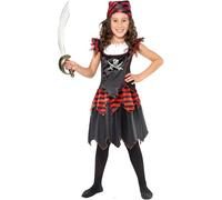 Childrens Girls Pirate Fancy Dress Costume Girl Black/Red/White by Smiffys