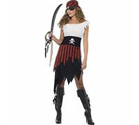 Smiffy's Fancy Dress Costume – Pirate Wench, Black, Ladies Size L (UK 16-18)