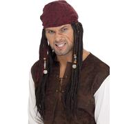 Smiffys Pirate Wig and Scarf - Brown