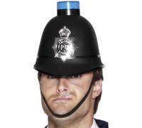Smiffys Police Helmet with Flashing Siren Light, Black , Cops & Robbers Fancy Dress, Cops and Robbers Dress Up Hats
