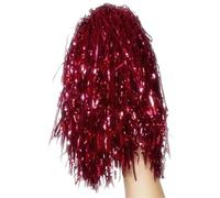 Smiffys Pom Poms Metallic, Red Pair, Party & Carnival Fancy Dress, Funtime Dress Up Accessories