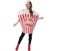 Smiffys Popcorn Costume for Adults with Hat Red and White