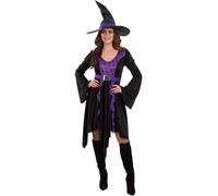 Smiffys Practical Spell Witch Costume with Dress & Hat, Halloween Adult Fancy Dress, Halloween Dress Up Costumes