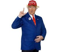 American President Donald Trump Adult Mens Fancy Dress Costume + Hat M-XL