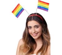 Smiffys Pride Rainbow Flag Bopper Headband, Rainbow/Gay Pride Items Fancy Dress, Adult Dress Up Accessories