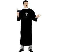 Smiffys Priest Costume, Black, L - Size 42-44