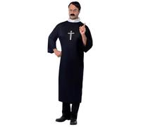 Smiffys Priest Costume,Black, XL - Size 46-48