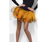 Smiffys Pumpkin Princess Tutu, Orange & Black Layered, Halloween Fancy Dress Accessory, Pumpkin Dress Up Accessories