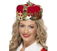 Smiffys Queen's Crown, Red with Jewels, Historical Fancy Dress, Historical Dress Up Hats