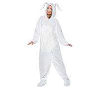 Adult Rabbit Costume One Piece Easter White Bunny Fancy Dress Mens Ladies Outfit