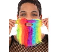 Smiffys Rainbow Beard Colourful Fancy Dress Costume Accessory for Adults Pride Festivals Parades and Parties Fun Furry Beard with Elastic Strap for Easy Wear LGBTQ Celebration and Themed Events