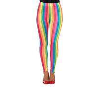 Smiffys Rainbow Clown Leggings, Multi-Coloured , Circus Fancy Dress, Clown Dress Up Accessories