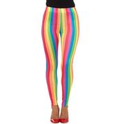 Smiffys Rainbow Clown Leggings, Multi-Coloured , Circus Fancy Dress, Clown Dress Up Accessories