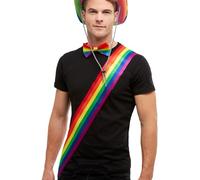 Smiffys Rainbow Sash, Multi-Coloured, Rainbow/Gay Pride Items Fancy Dress, Adult Dress Up Accessories