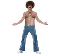 Smiffys Realistic 70s Hairy Chest, Sleeveless Top