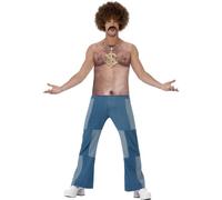 Smiffys Realistic 70s Hairy Chest, Sleeveless Top