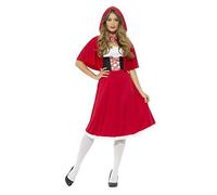 Smiffys Red Riding Hood Costume, Red with Longer Length Dress & Cape, Fairytale, Wings and Wands Fancy Fancy Dress, Adult Dress Up Costumes Halloween