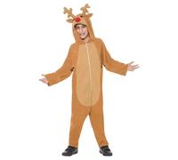 Smiffys Reindeer Bodysuit in Brown | Size: 7-9 Years Smiffys Brown 7-9 Years
